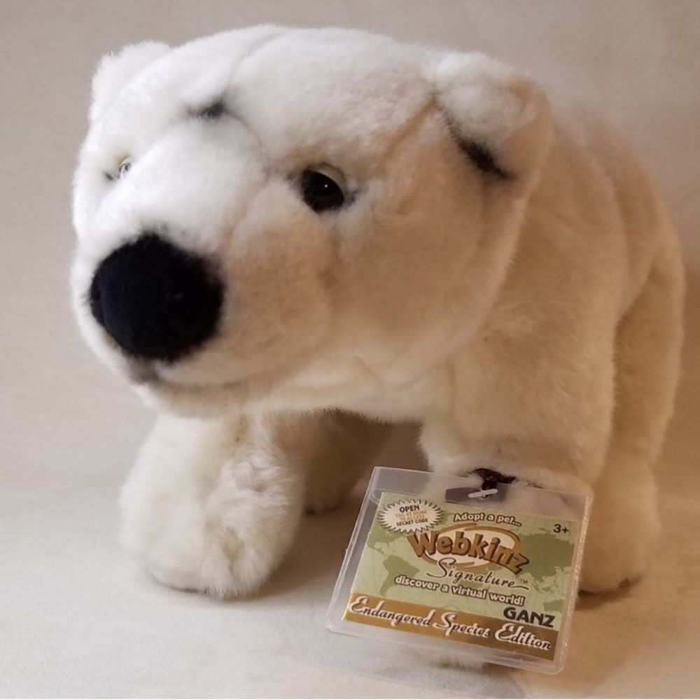 Nwt Vtg Ganz Webkinz Stuffed White Toy Bear Endangered Polar Plush Animal